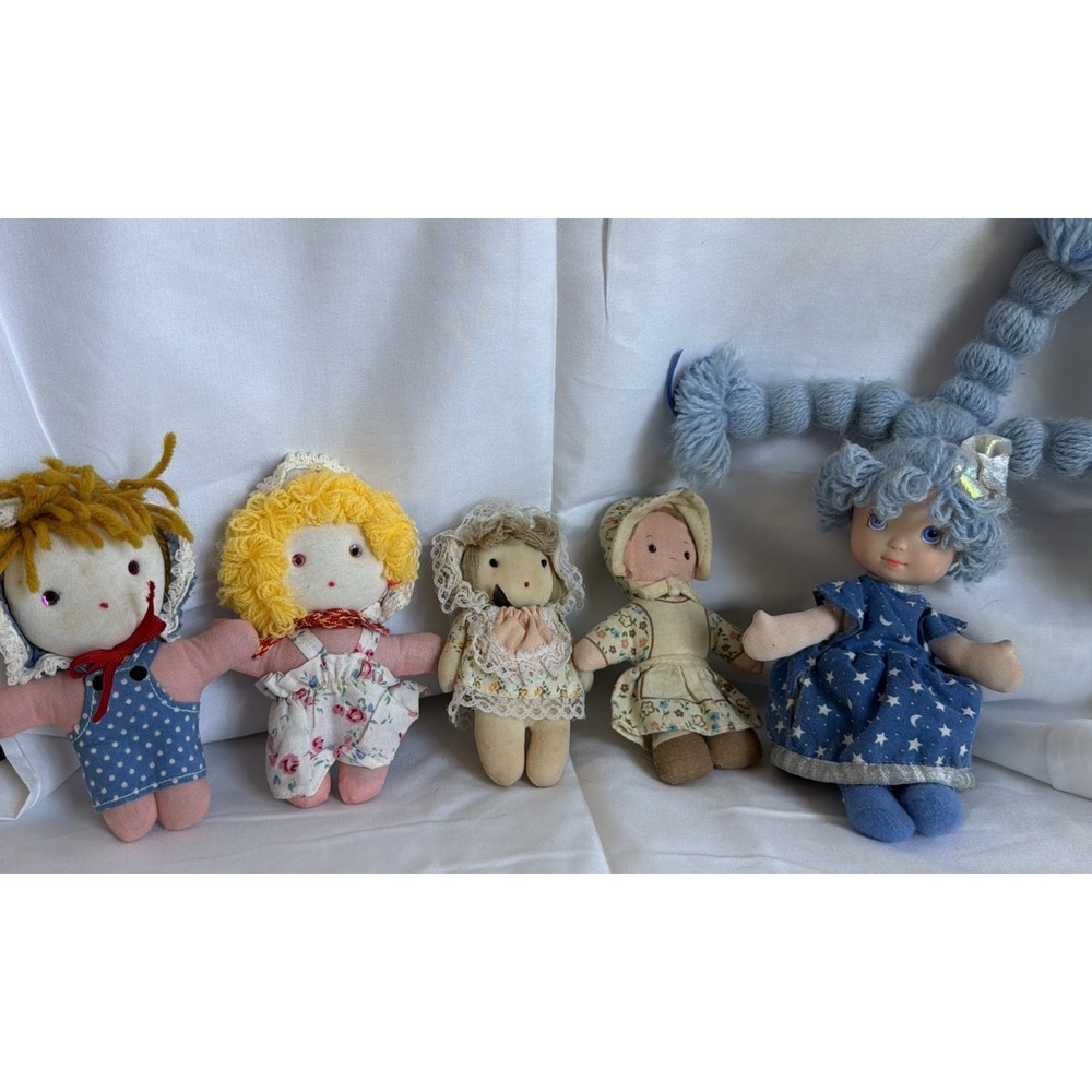 Vintage Holly Hobbie Friend Heather Knickerbocker & Mixed Rag Doll Lot of 5